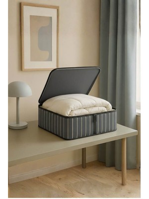 Piev Pratik Çok Amaçlı Kıyafet Düzenleyici Hurç Antrasit Çizgili M