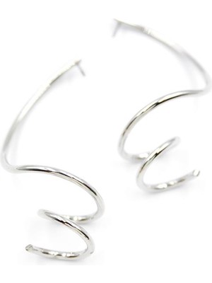 Royaleks Kıvrımlı Küpe - Gümüş