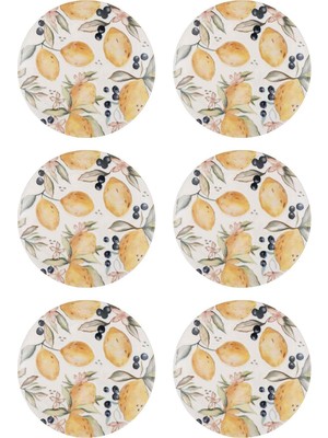 UltraMint Limoncello Pasta Tabağı 6'lı Set, 19 Cm, Şık ve Şefkatli Tasarım