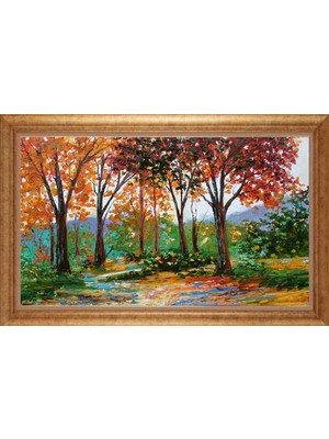 Giyense Altın Çerçeveli Paspartulu Manzara Tablo DF1362