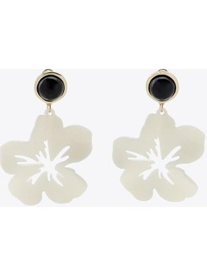 Royaleks Çiçek Küpe - Krem