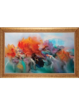 Giyense Altın Çerçeveli Paspartulu Manzara Tablo DF1925