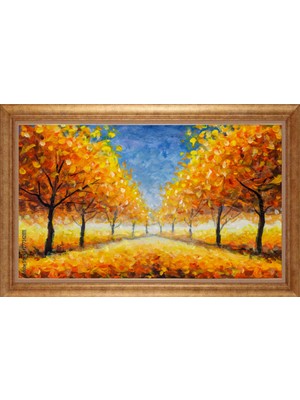 Giyense Altın Çerçeveli Paspartulu Manzara Tablo DF1964