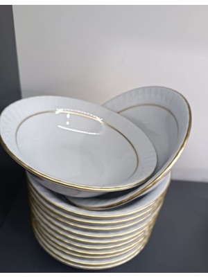 UltraMint Mat Porselen Çorba Kasesi 12’li, 14 Cm, Imza Bıçak Hediyeli