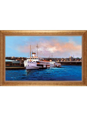 Giyense Altın Çerçeveli Paspartulu Manzara Tablo DF0961