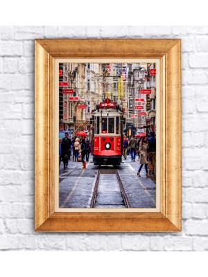 Giyense Altın Çerçeveli Paspartulu Manzara Tablo DF0871