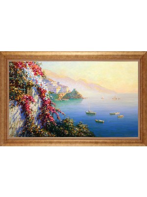 Giyense Altın Çerçeveli Paspartulu Manzara Tablo DF1486