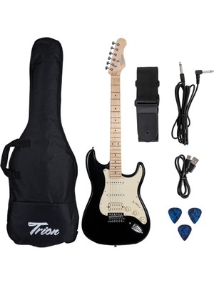 Trion TGP-112-BK Siyah Elektro Gitar Seti Aksesuar ve Amfi Dahil 22 Perdeli Profesyonel Kullanım İçin