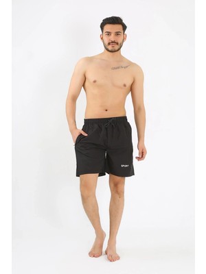 Veralya Moda Erkek Siyah Deniz Şortu