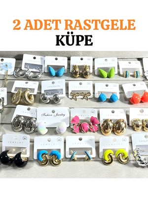 Janra World 2 Adet Rastgele Ithal Küpe Seti | Kararma Yapmaz Yazlık Renkli Küpeler | Yeni Sezon Kadın Küpe