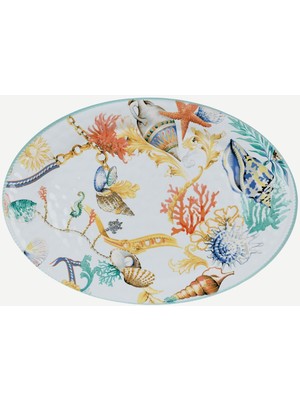 UltraMint Turkuaz Melamin Servis Tabağı 50X35 Cm, Şık ve Dayanıklı Tasarım