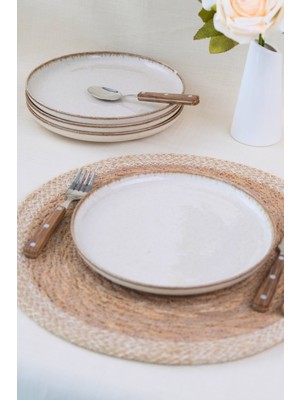 UltraMint Kareli Tarçın Pasta Takımı 4 Parça 21CM, Şık ve Dayanıklı Tasarım