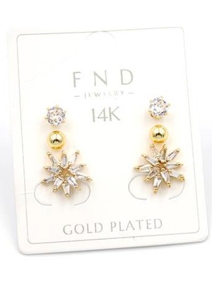 Royaleks Çoklu Çiçek Küpe - Altın