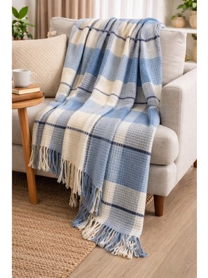 Merinos Cozy Life Cunda Serisi Pamuklu Skoç Battaniye – 130x170 cm