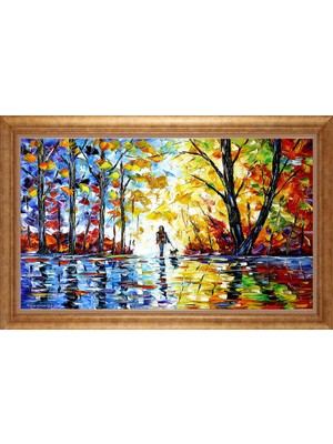 Giyense Altın Çerçeveli Paspartulu Manzara Tablo DF1804