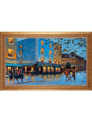 Giyense Altın Çerçeveli Paspartulu Manzara Tablo DF0791