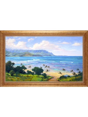 Giyense Altın Çerçeveli Paspartulu Manzara Tablo DF1494