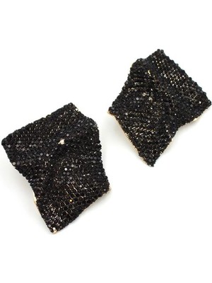 Royaleks Taşlı Küpe - Siyah