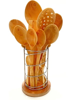 UltraMint 12 Parça Lüx Şimşir Ağaç Kaşık Seti, Doğal ve Şık Mutfak Aksesuarları