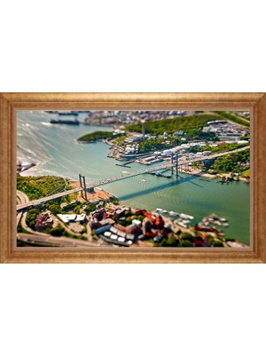 Giyense Altın Çerçeveli Paspartulu Manzara Tablo DF1497