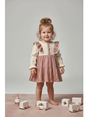 Aysskids Casey Bayramlık Uzun Kol Etekli Özel Gün Kız Çocuk Elbise