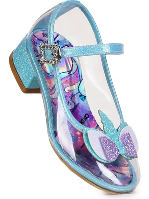 Kiko Kids Unicorn Kız Çocuk Topuklu Abiye Şeffaf Ayakkabı