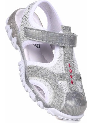 Kiko Kids Marsa Cırtlı Kız Çocuk Sandalet Beyaz