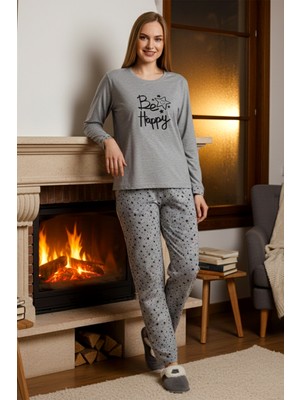 Remsa Kadın Desenli Suprem Pijama Takımı 0554 GRI11