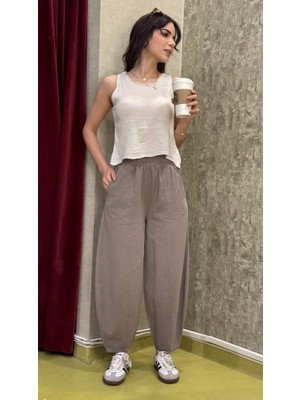 Leilaa Gabardin Kumaş Balon Pantolon