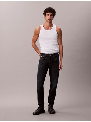 Calvin Klein Erkek Slim Taper Rahat Fermuarlı Lacivert Jeans LV04RD700G-ZY0