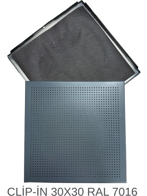30X30 Clip-In Metal Asma Tavan Tam Takım Antrasit Gri Ral 7016 20 M2