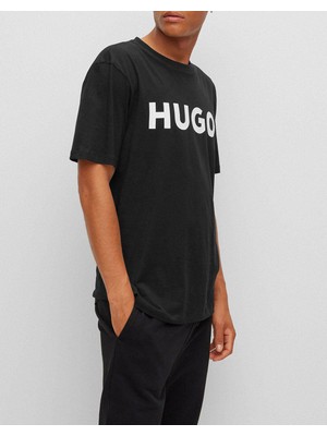 Hugo Erkek %100 Pamuklu Logolu Kısa Kollu Siyah1 T-Shirt 50467556-002