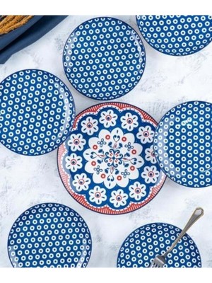 UltraMint 7'li Mavi Pasta Tabak Seti, Şık ve Dayanıklı Evinize Renk Katacak