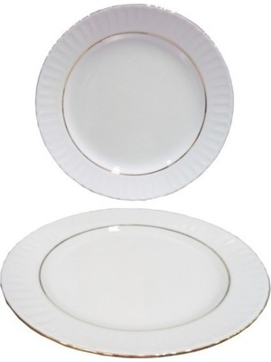 UltraMint Yaldızlı 12 Adet 25 cm Düz Tabak, Şık ve Zarif Sunumlar Için Perfect