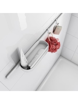 Storemax Havlu Askısı, Delmeden Havlu Askısı, Dar, 2 Adet, Banyo Aksesuarı, Mat Beyaz