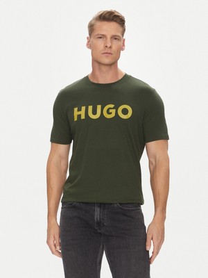 Hugo Erkek %100 Pamuklu Logolu Kısa Kollu Yeşil1 T-Shirt 50467556-309