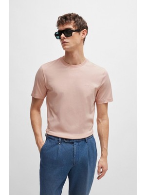 Boss Erkek Regular Fit Kısa Kollu Düz Bisiklet Yaka Pudra T-Shirt 50468347-682