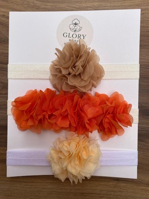 Glory Baby 3'lü Bebek Bandana Seti Çiçek-Handmade