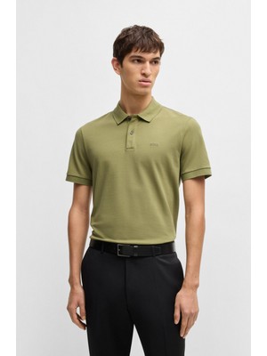 Boss Erkek Polo Yaka Regular Fit Pamuklu Kısa Kollu Açık Yeşil Polo Yaka T-Shirt 50468362-311