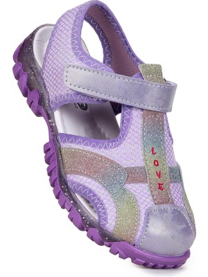Kiko Kids Marsa Cırtlı Kız Çocuk Sandalet Lila
