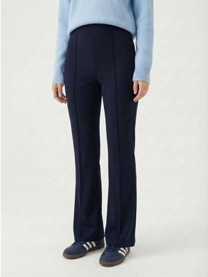 Miostil Ispanyol Paça Scuba Pantolon-Lacivert