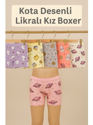 Kota 3400 Desenli Likralı Kız Boxer