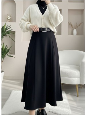 Miostil Kelebek Detaylı Dabıl Etek-Siyah