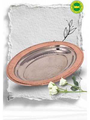 UltraMint Kırmızı Kapaksız Dökme Bakır Kayık Sunumluk 25 cm