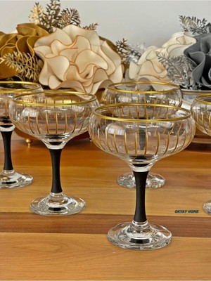 UltraMint Gold Yaldızlı 6'lı Dondurma ve Çerezlik Seti, Şık ve Kullanışlı