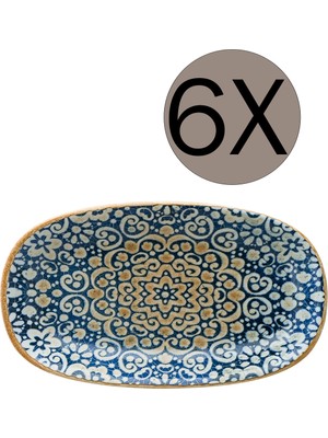 UltraMint Şık Oval Kayık Tabak 19X11 cm 6'lı Set, Modern ve Zarif Tasarım