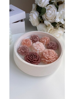 A V Concept Kişiye Özel Etiketli Vanilya Kokulu Çiçek Mum – Beton Kase Hediye (Sevgiliye/eşe/anneye)