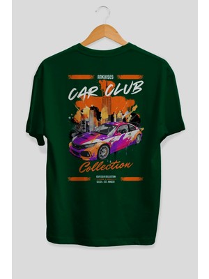 Ankhises Araba Club Serisi 9 Arka Baskılı Oversize T-Shirt %100 Pamuk Erkek Kadın