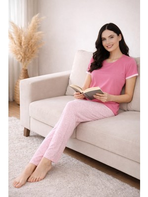Pemilo Kadın 2004-36 Kısa Kol Likralı Bambu Pijama Takımı