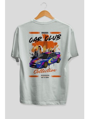 Ankhises Araba Club Serisi 7 Arka Baskılı Oversize T-Shirt %100 Pamuk Erkek Kadın